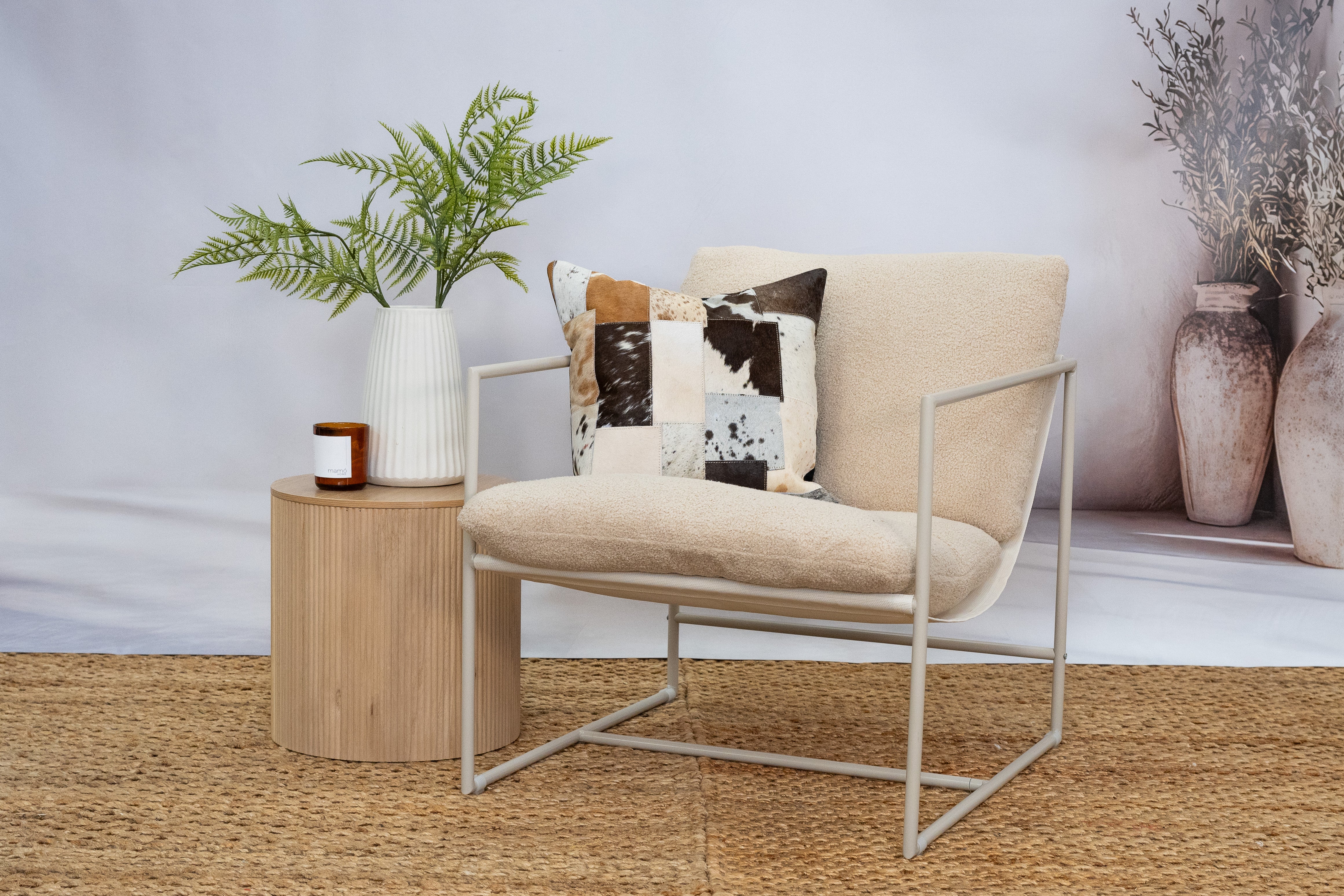 Patchwork Cowhide Leather Cushion Cover – Natural Hide, Handmade 45x45cm