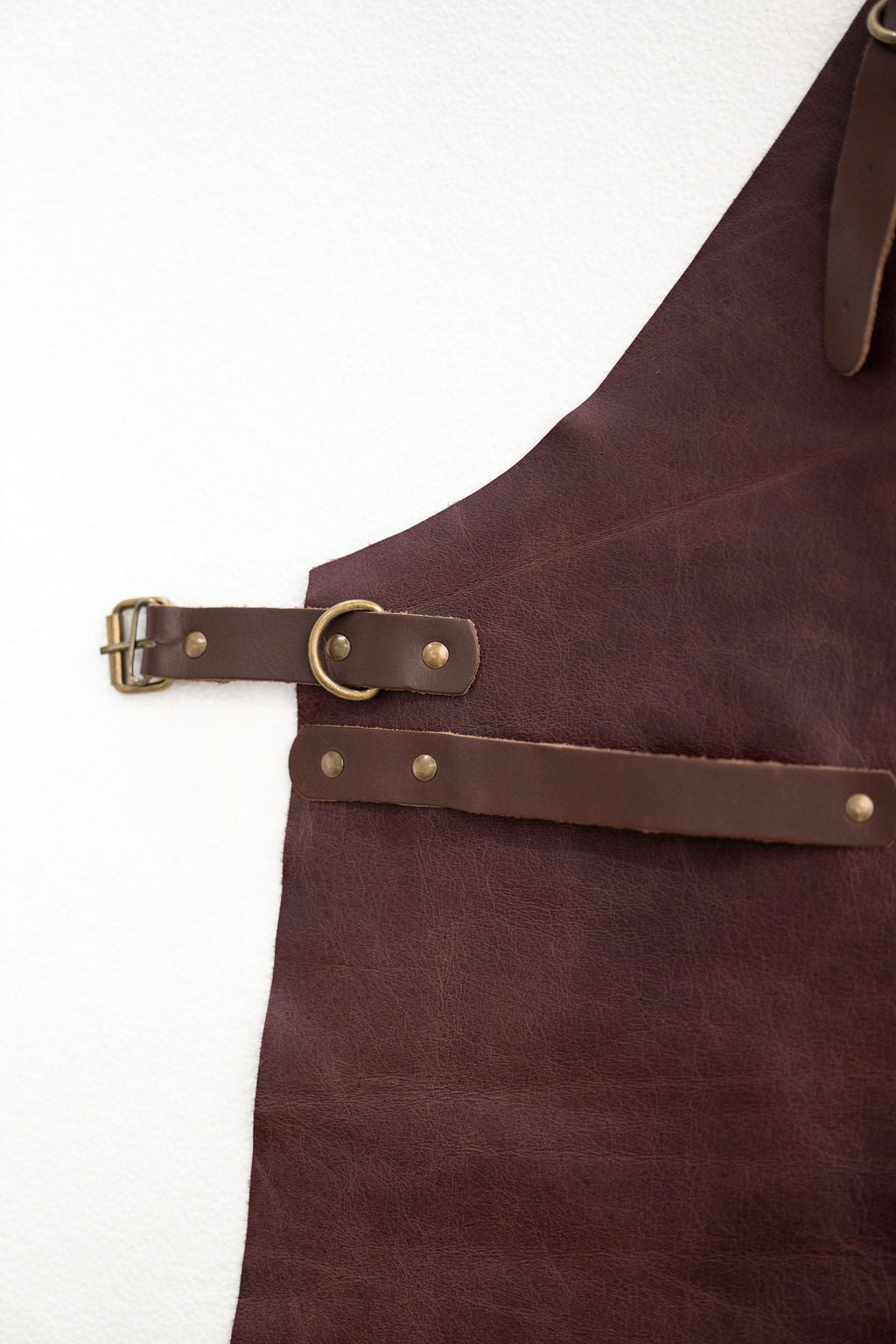 Espresso Brown Leather Apron – Signature Premium Work Apron (80×60 cm)