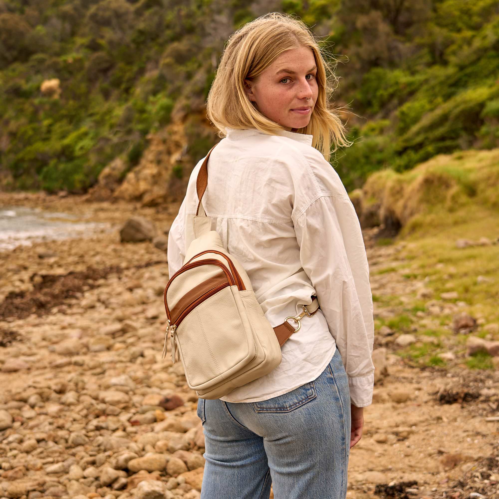 Premium handcrafted leather crossbody bag