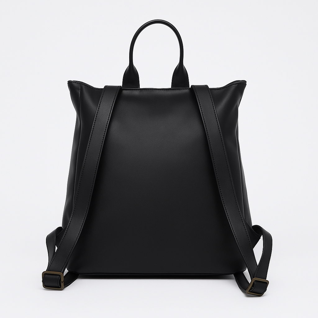 Minimalist Black Leather Backpack – Sleek Everyday Carry