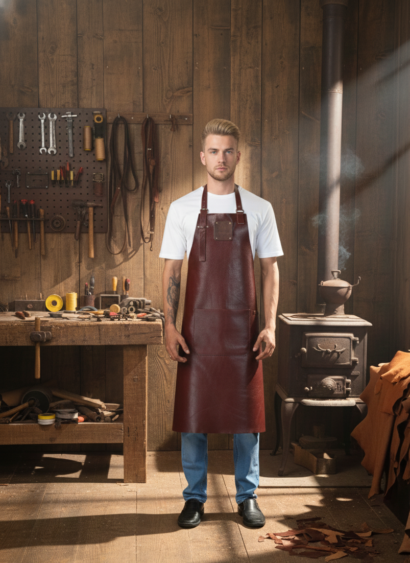 Classic Chestnut Leather Apron – Durable, Stylish & Handmade