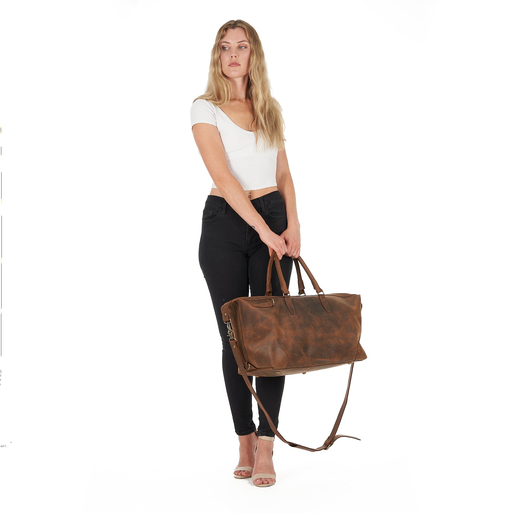 Timeless Traveller Rustic Leather Duffle Bag