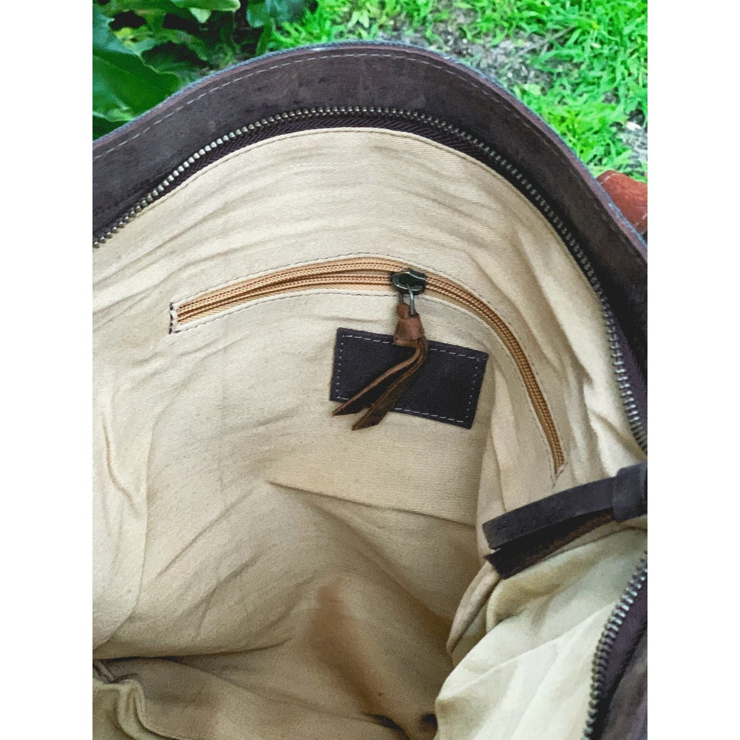 Melbourne Leather Co Waxed Canvas Genuine Cowhide Leather Tote Bag Laptop Bag Leather Tote Gift for her Leather Tote Laptop Bag Birthday Anniversary Gift - LB14