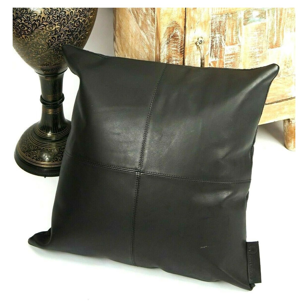 Melbourne Leather Co Genuine Leather Cushion Cover Pillow Cover Leather Pillow Leather Cushion Vintage Leather Tan Pillow Cover - LCC01