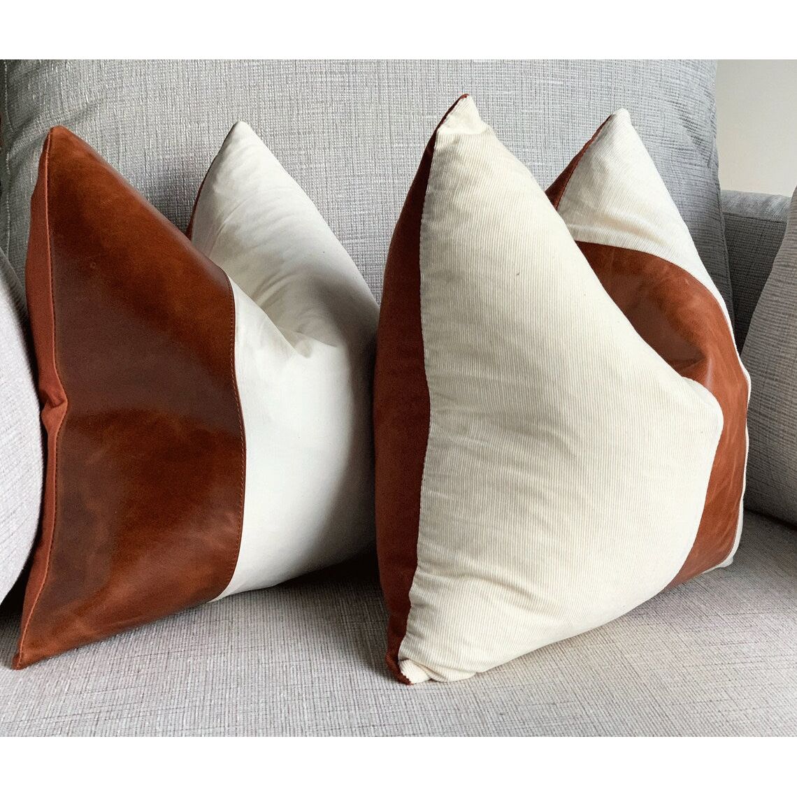 Melbourne Leather Co Genuine Leather Cushion Cover Pillow Cover Leather Pillow Leather Cushion Vintage Leather Tan Pillow Cover - LCC02