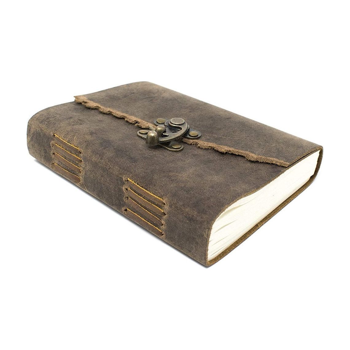 Melbourne Leather Co Vintage Leather Journal Recycled Paper Journal, For Notes, Notebook, Sketch book, Diary, Handmade Book,100% Recycled Rag,Tree Free Paper - LJ16
