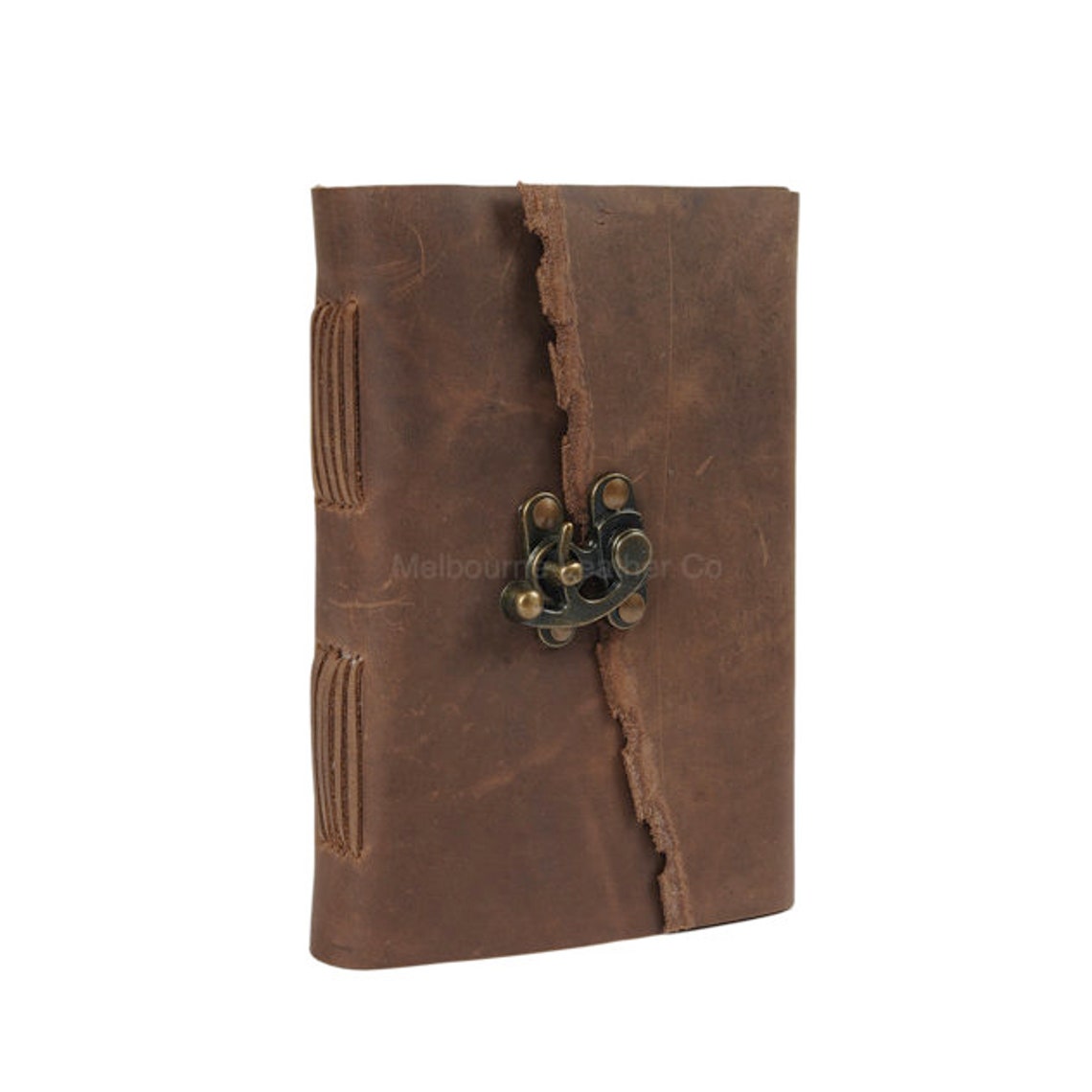 Melbourne Leather Co Vintage Leather Journal Recycled Paper Journal, For Notes, Notebook, Sketch book, Diary, Handmade Book,100% Recycled Rag,Tree Free Paper - LJ28