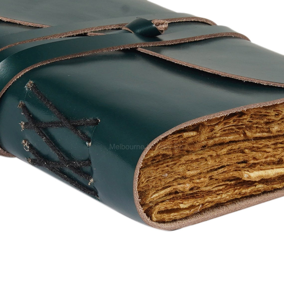 Melbourne Leather Co Vintage Leather Journal Recycled Paper Journal, For Notes, Notebook, Sketch book, Diary, Handmade Book,100% Recycled Rag,Tree Free Paper - LJ06