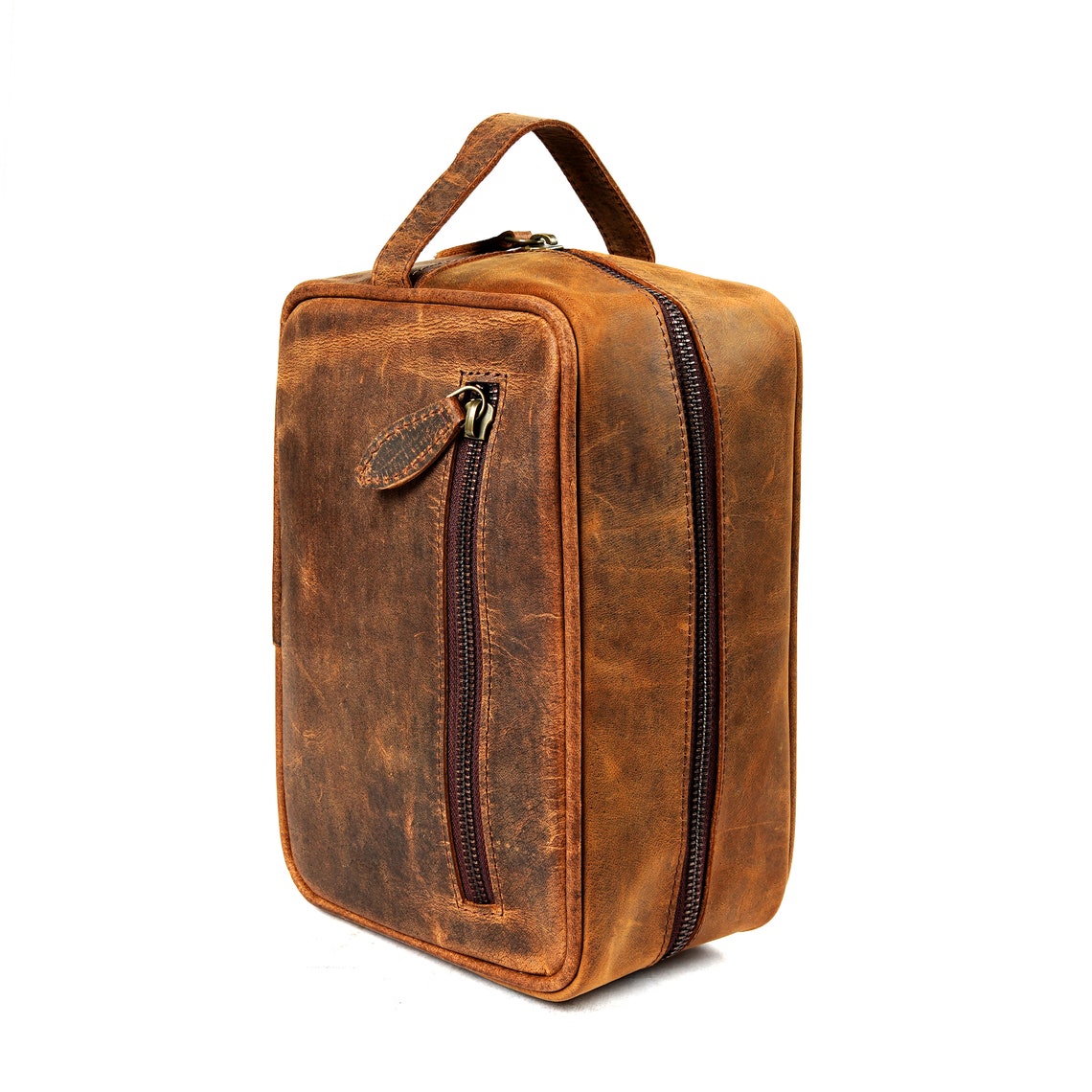 Melbourne Leather Co Rustic Leather dopp kit, Personalized groomsmen gift, leather dopp kit, mens leather toiletry bag, mens dopp kit, mens toiletry bag - LB07