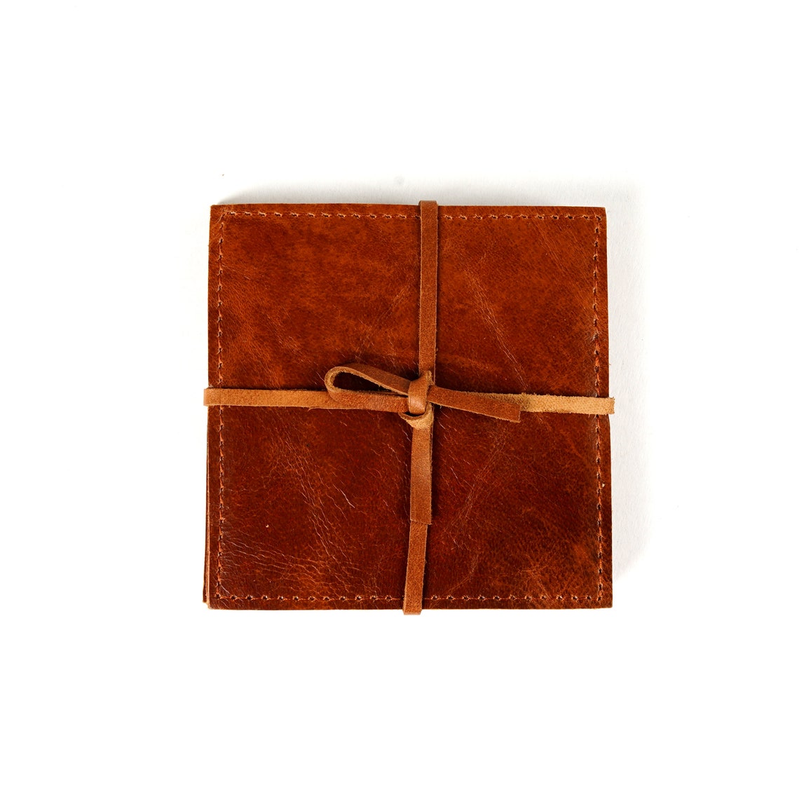 Melbourne Leather Co Genuine Leather Coaster Set (4), Custom Coasters, Home Gift, Company Gift - LC01