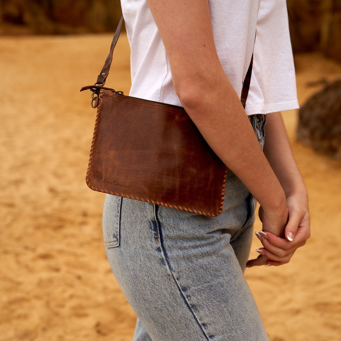 Melbourne Leather Co Genuine Leather Messenger Bag, Crossbody Bag, Leather Shoulder Bag, Travel Bag, Women Leather Men Bag, Satchel, Travel Bag, Purse Passport - LB27