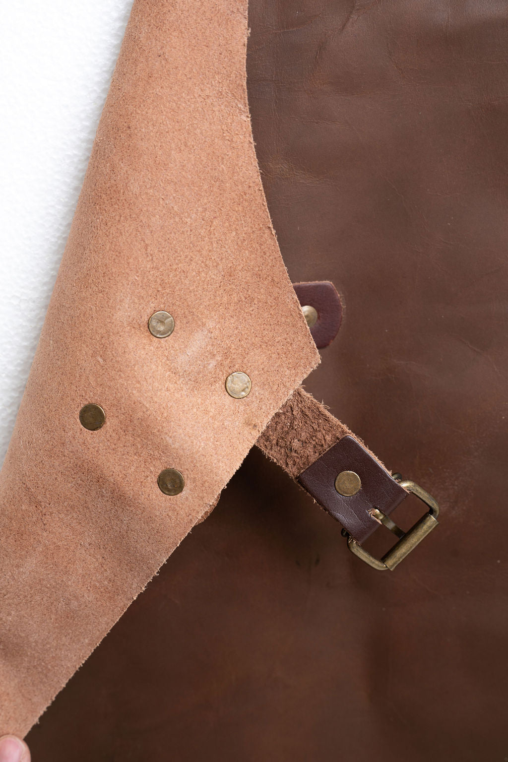 Premium Full-Length Leather Apron – Adjustable Straps (Brown)