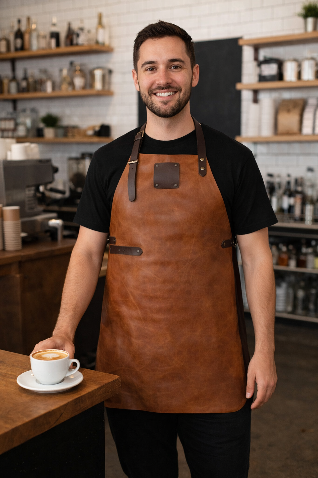Vintage Saddle Brown Leather Apron – Signature Premium Work Apron (80×60 cm)