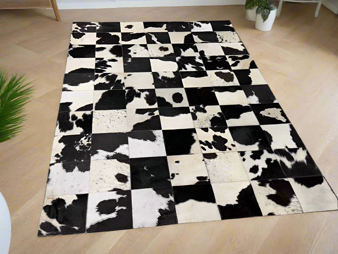 cowhide leather rug