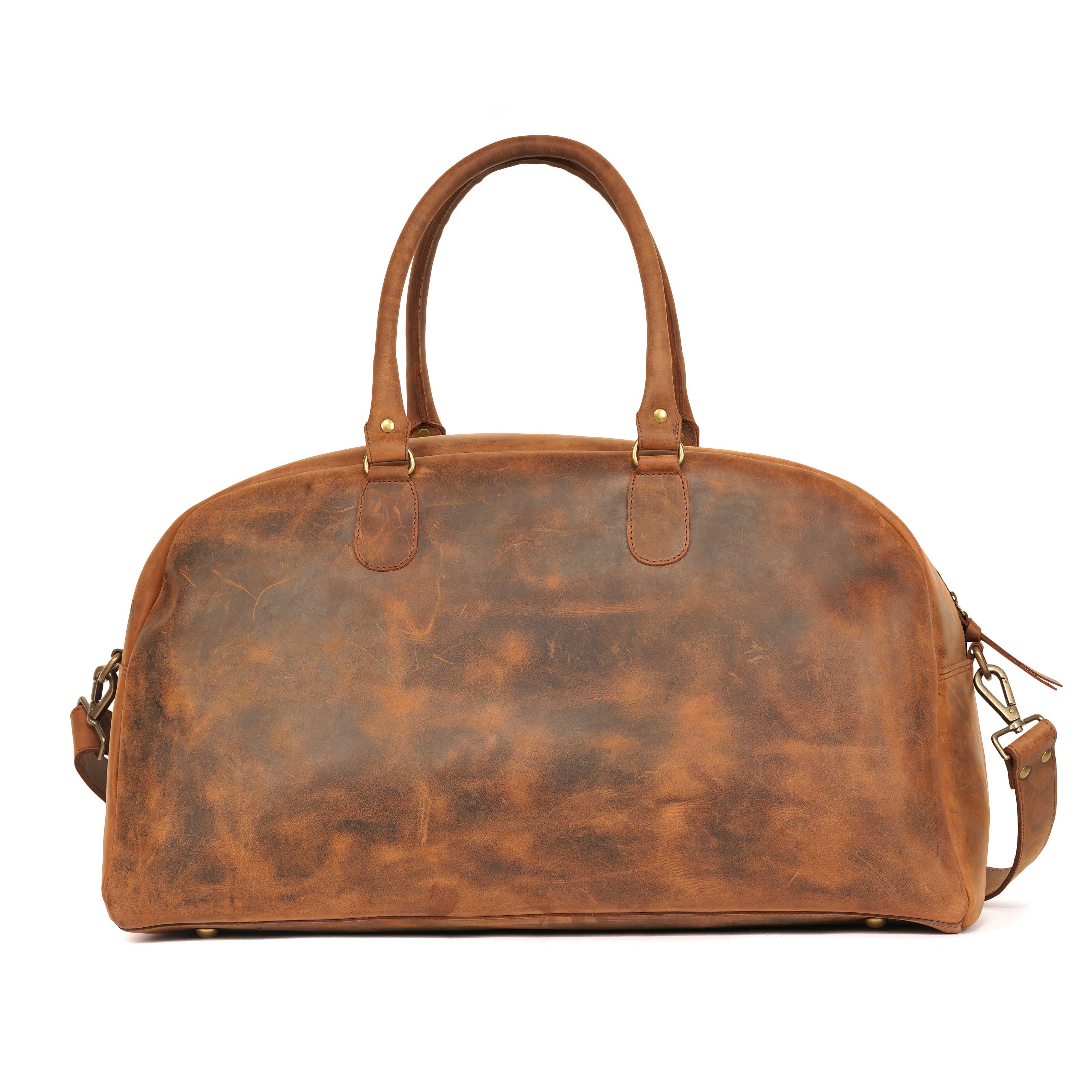 Rustic Traveller Handmade Leather Duffle Weekender Bag