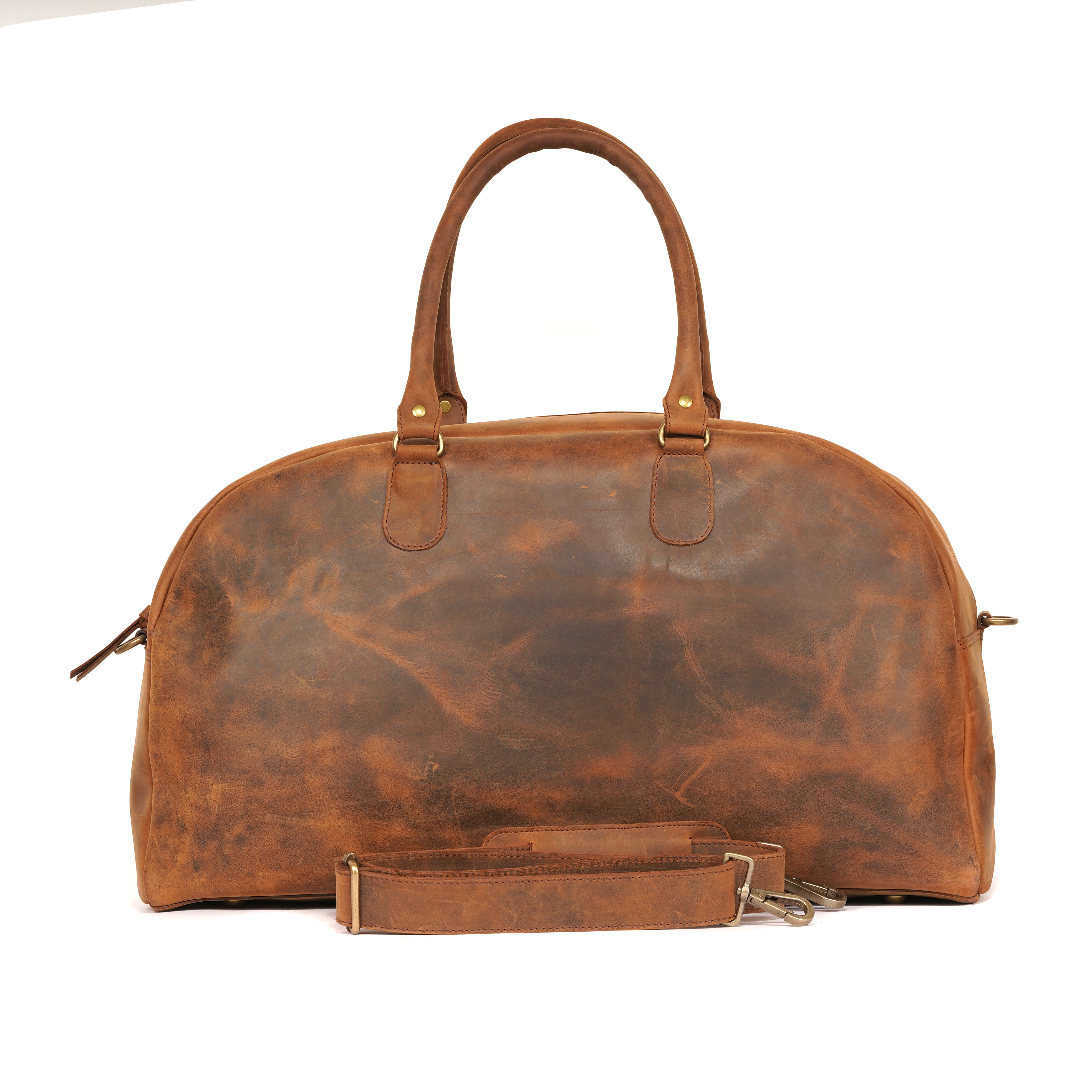 Rustic Traveller Handmade Leather Duffle Weekender Bag