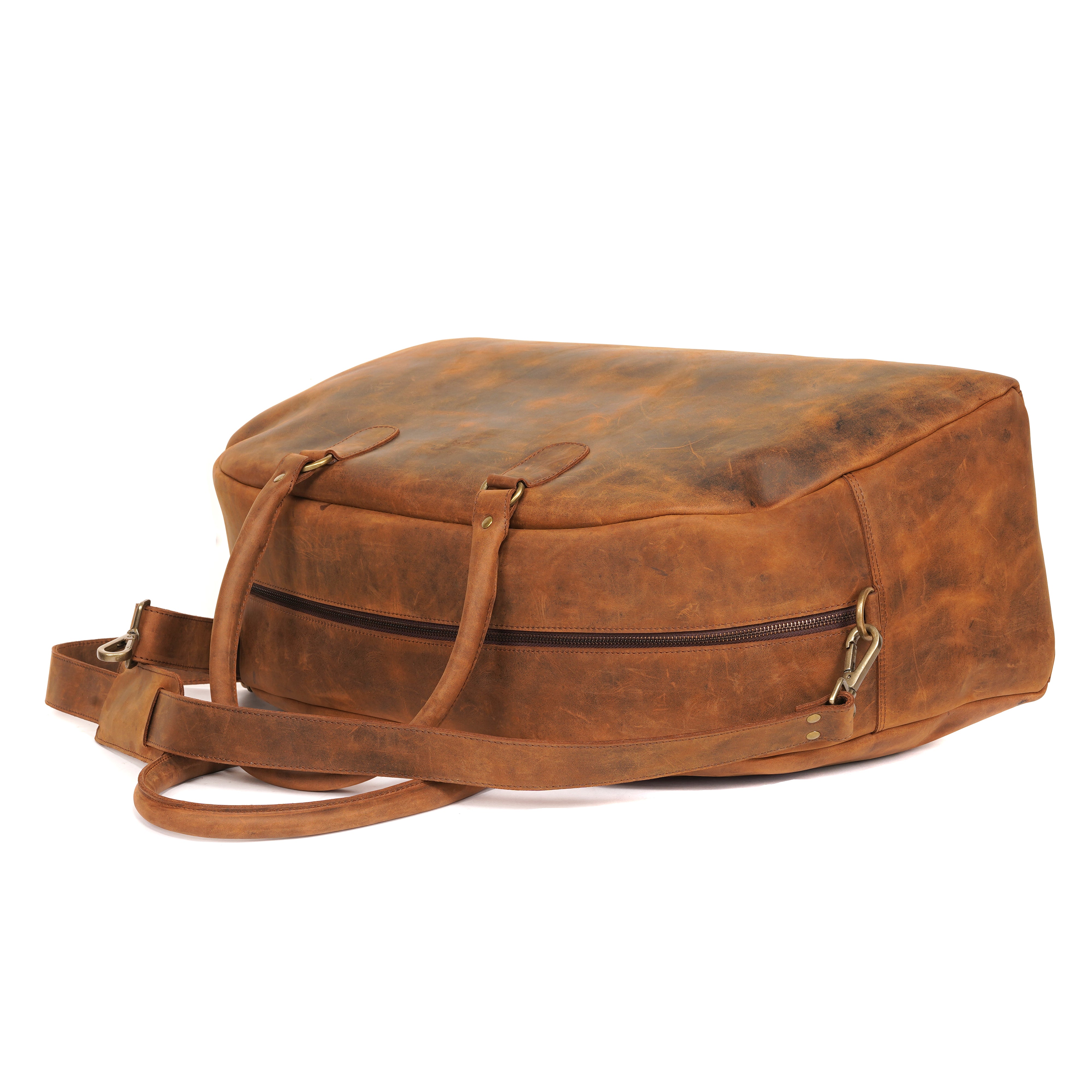 Rustic Traveller Handmade Leather Duffle Weekender Bag