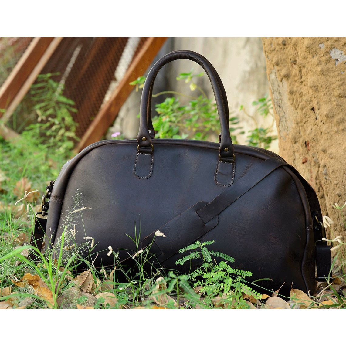 Melbourne Leather Co Leather Weekender, Duffle Bag, Leather Weekend Bag, Fathers Day Gift for Him, Overnight Bag, Vacation Duffel, Lightweight Luggage, Men - LB10