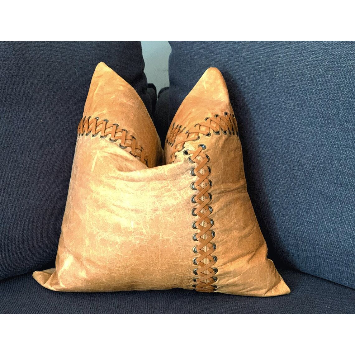 Melbourne Leather Co Genuine Leather Cushion Cover Pillow Cover Leather Pillow Leather Cushion Vintage Leather Tan Pillow Cover - LCC09