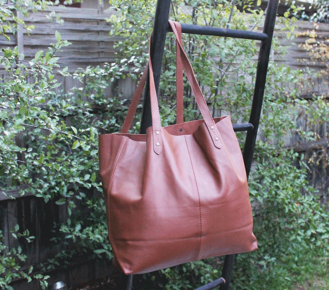 Melbourne Leather Co Leather totes,Work bag,Tote bag,Brown leather tote,Custom tote bag,Brown leather tote bag,Monogram computer bag,Ladies computer bag gift - LB25