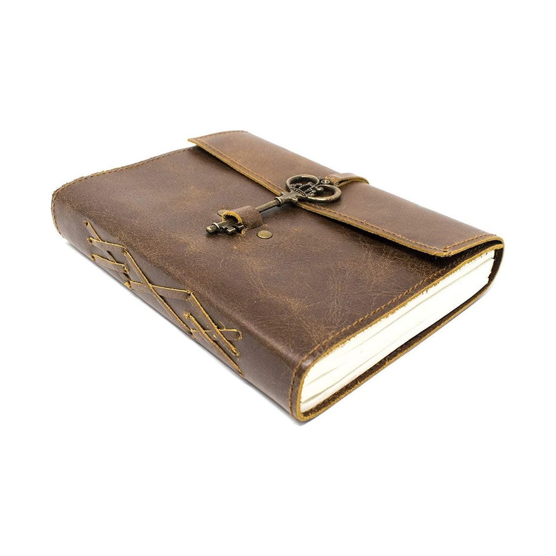Melbourne Leather Co Vintage Leather Journal Recycled Paper Journal, For Notes, Notebook, Sketch book, Diary, Handmade Book,100% Recycled Rag,Tree Free Paper - LJ07