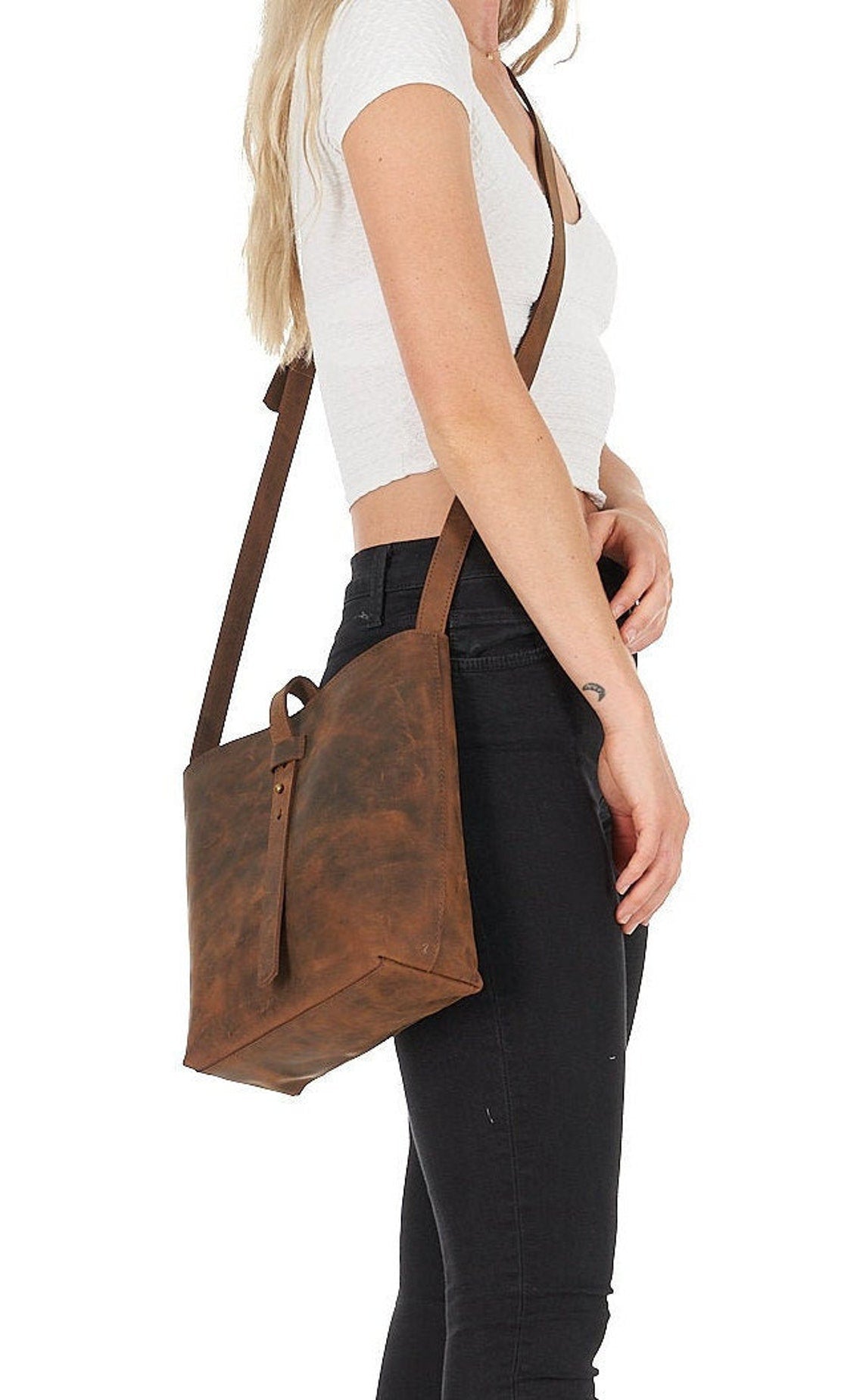 Melbourne Leather Co Genuine Leather Messenger Bag, Crossbody Bag, Leather Shoulder Bag, Travel Bag, Women Leather Men Bag, Satchel, Travel Bag, Purse Passport - LB16