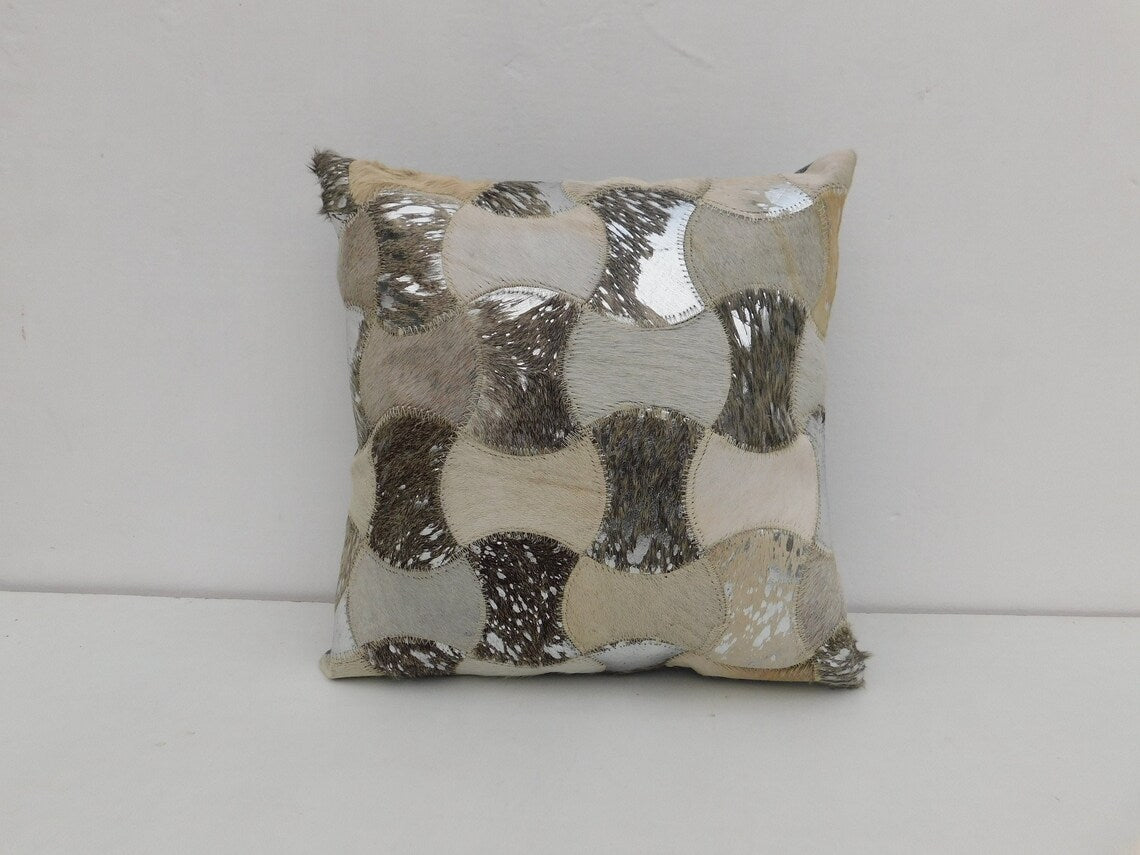 Melbourne Leather Co Exotic Cowhide Cushion Pillowcases Brown, Leather Cushion, Black and White 40*40cm Gift | Christmas Decor Cushion Pillow Covers - MLC14