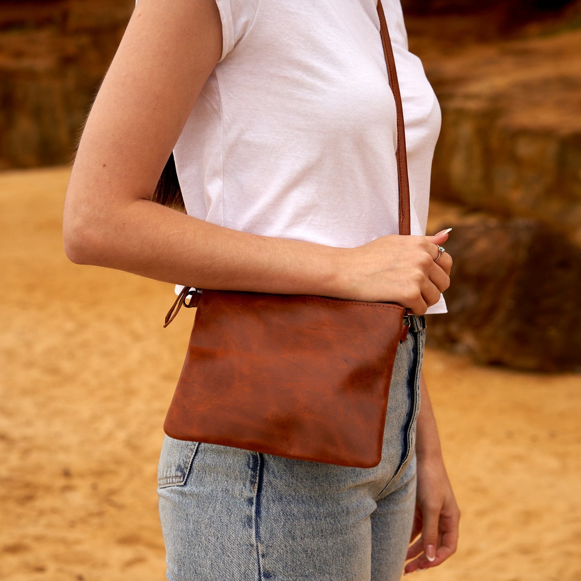 Melbourne Leather Co Genuine Leather Messenger Bag, Crossbody Bag, Leather Shoulder Bag, Travel Bag, Women Leather Men Bag, Satchel, Travel Bag, Purse Passport - LB28