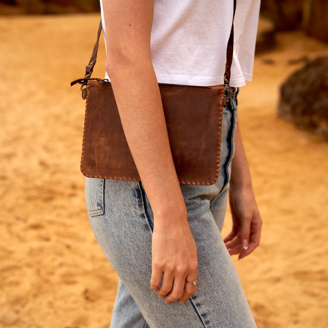 Melbourne Leather Co Genuine Leather Messenger Bag, Crossbody Bag, Leather Shoulder Bag, Travel Bag, Women Leather Men Bag, Satchel, Travel Bag, Purse Passport - LB27