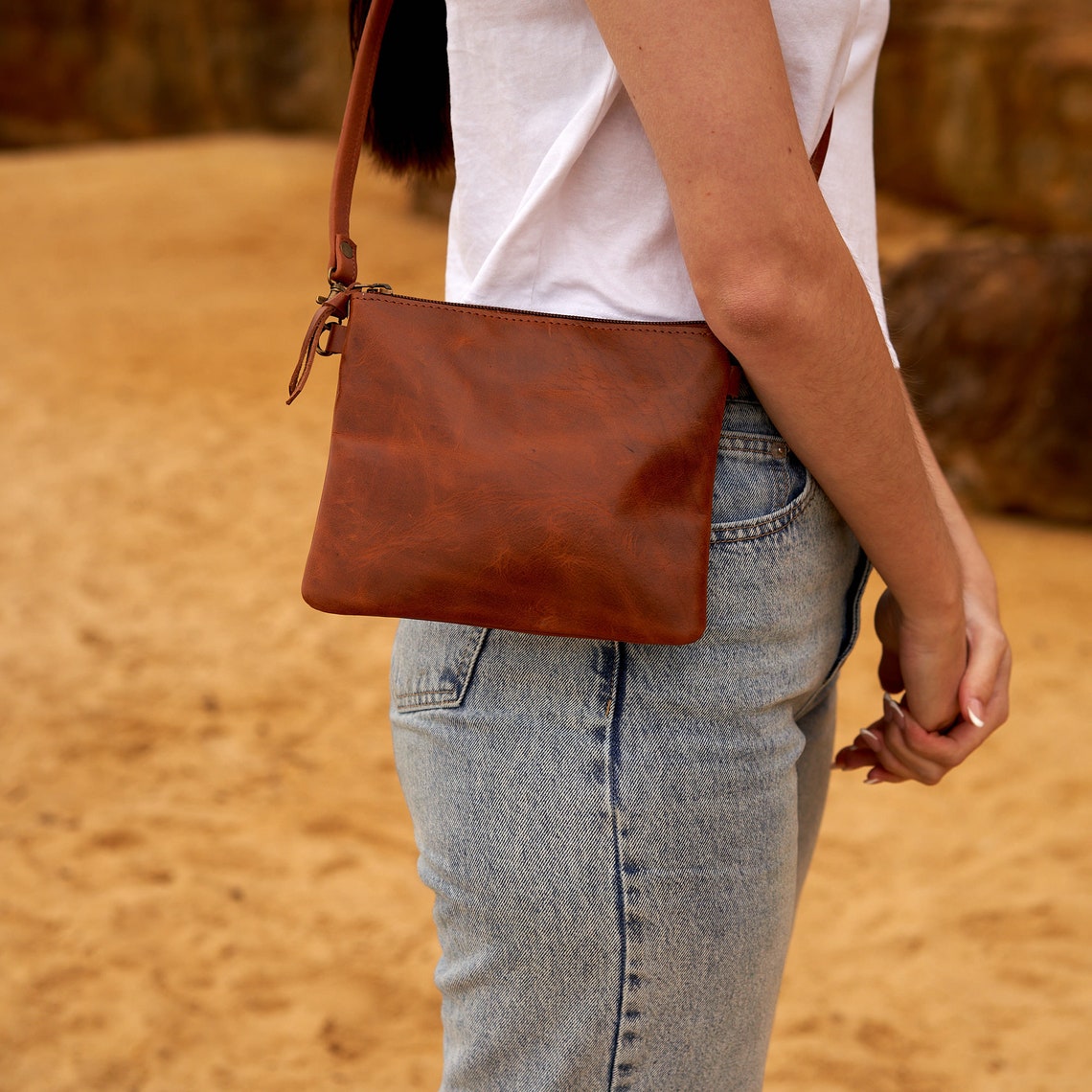 Melbourne Leather Co Genuine Leather Messenger Bag, Crossbody Bag, Leather Shoulder Bag, Travel Bag, Women Leather Men Bag, Satchel, Travel Bag, Purse Passport - LB28