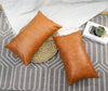 Melbourne Leather Co Genuine Leather Cushion Cover Lumbar Tan Leather Cushion Pillow Cover - LCC03