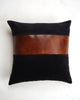 Set of 2 - 50*50cm Leather Patch Black Velvet Cushion Covers.